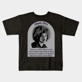 Angela Davis Portrait and Quote Kids T-Shirt